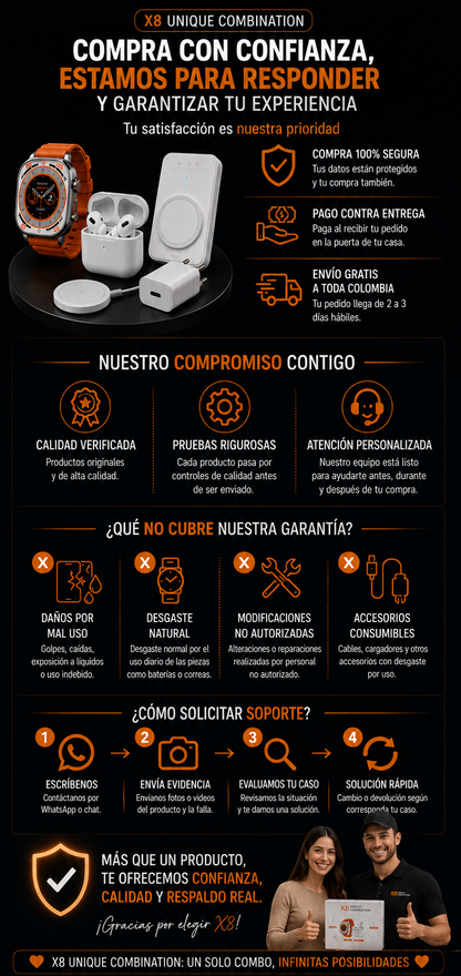 Reloj Y Audifonos Combo X8