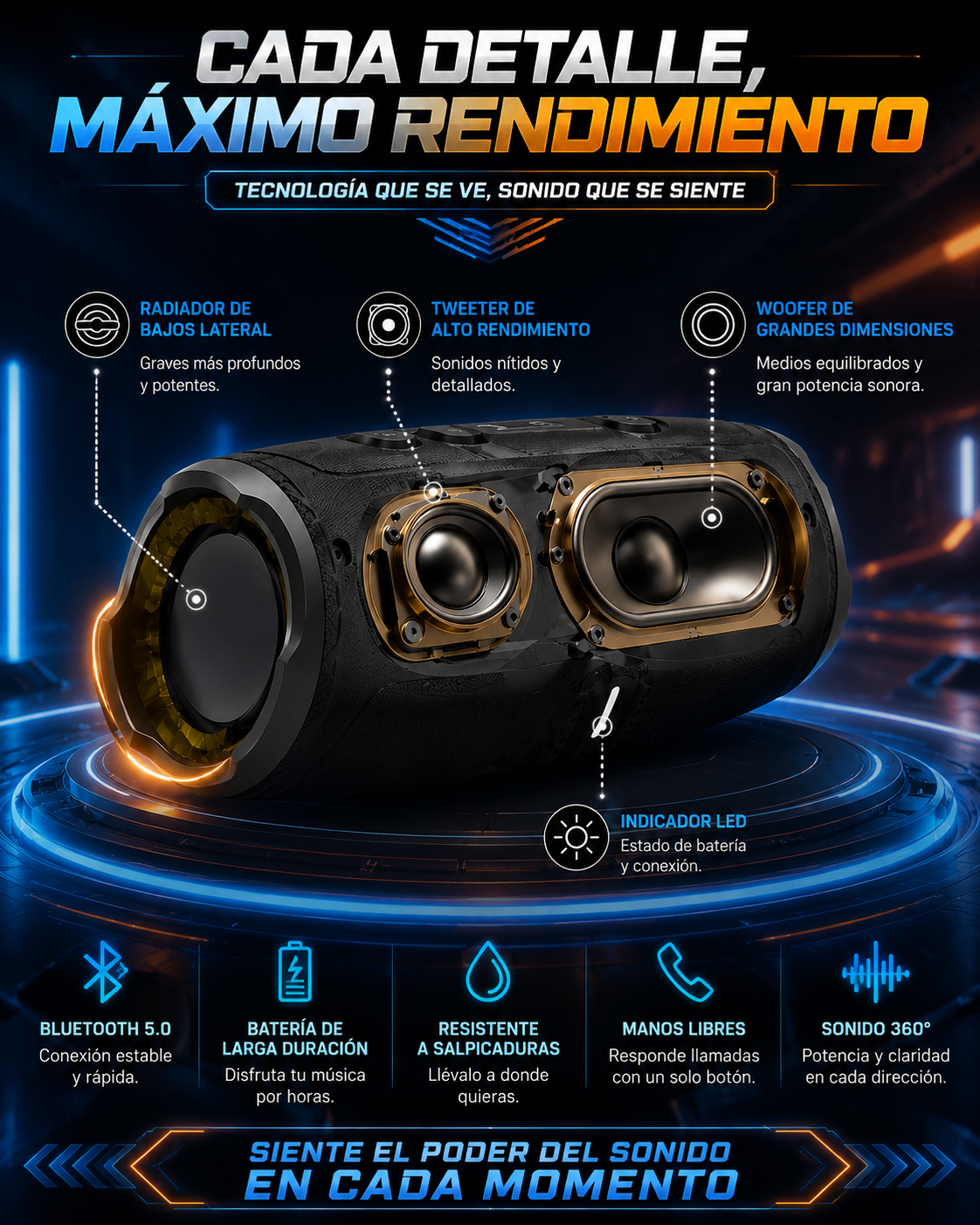 Parlante Bluetooth Tipo JBL Flip 5