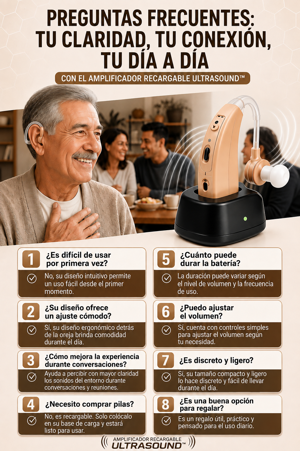 Audífono Recargable Ultra Sonido