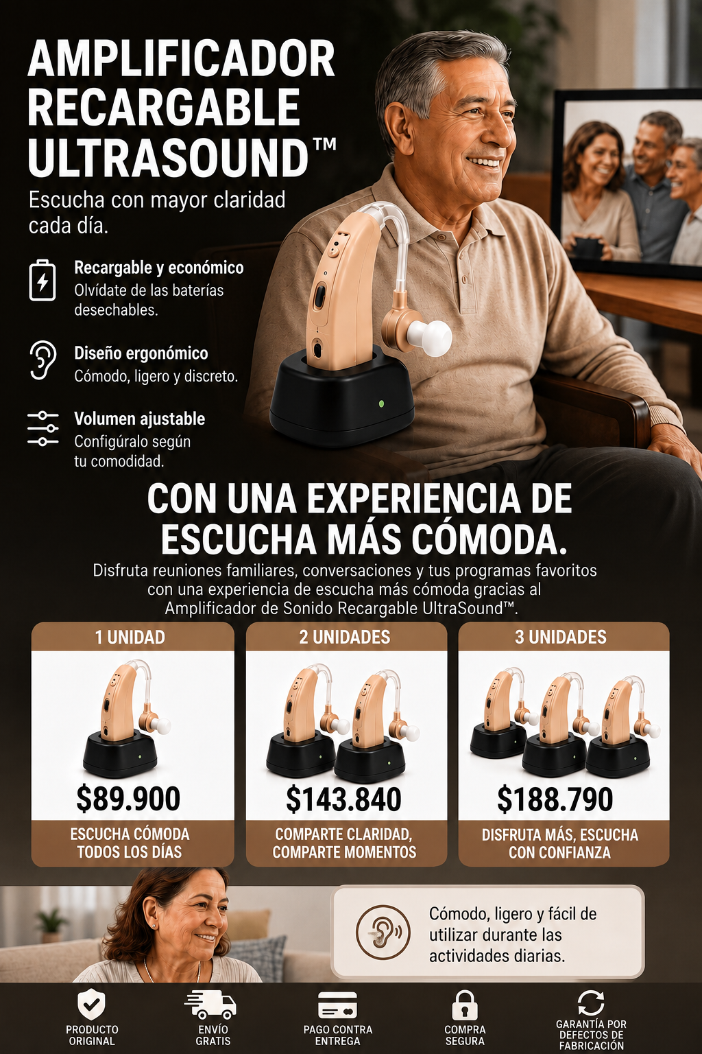 Audífono Recargable Ultra Sonido