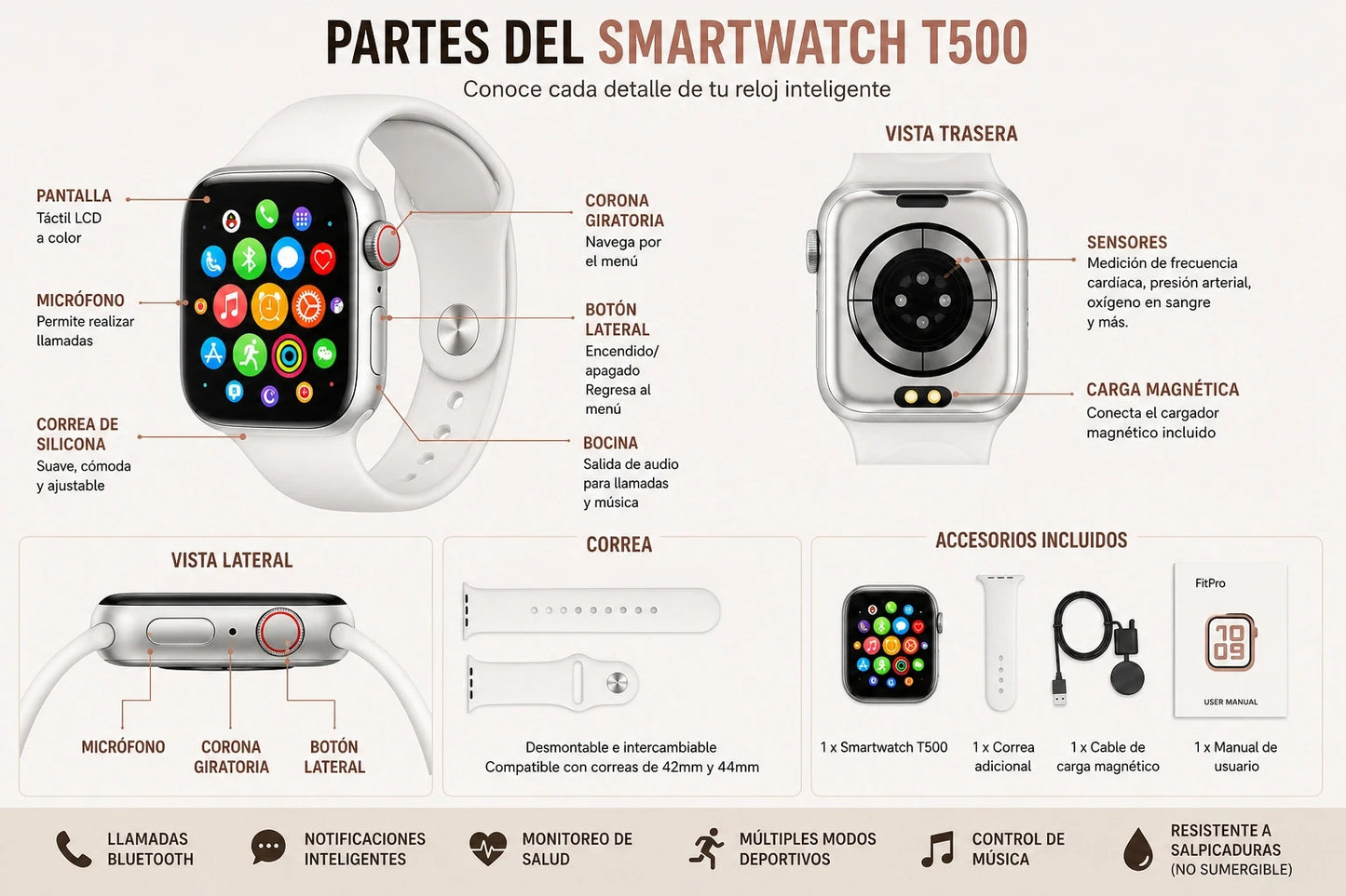 Reloj Inteligente Smartwatch T500