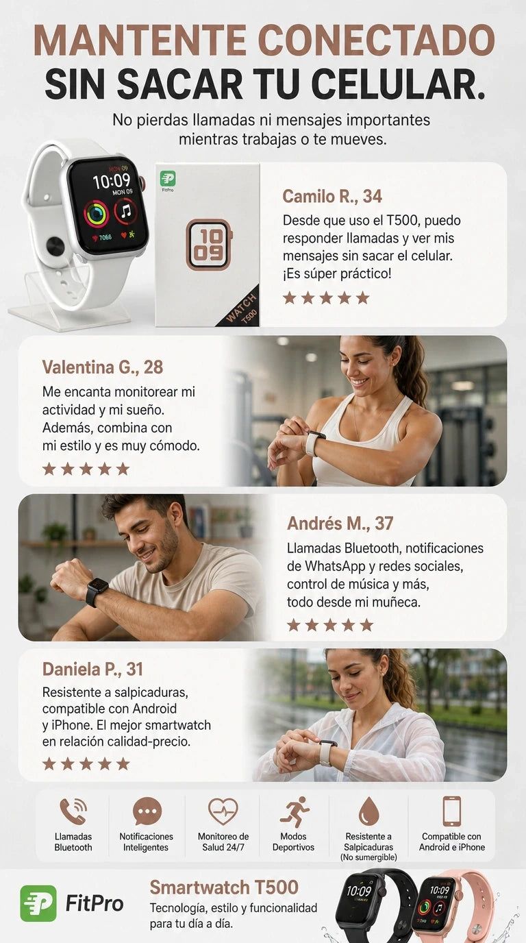 Reloj Inteligente Smartwatch T500