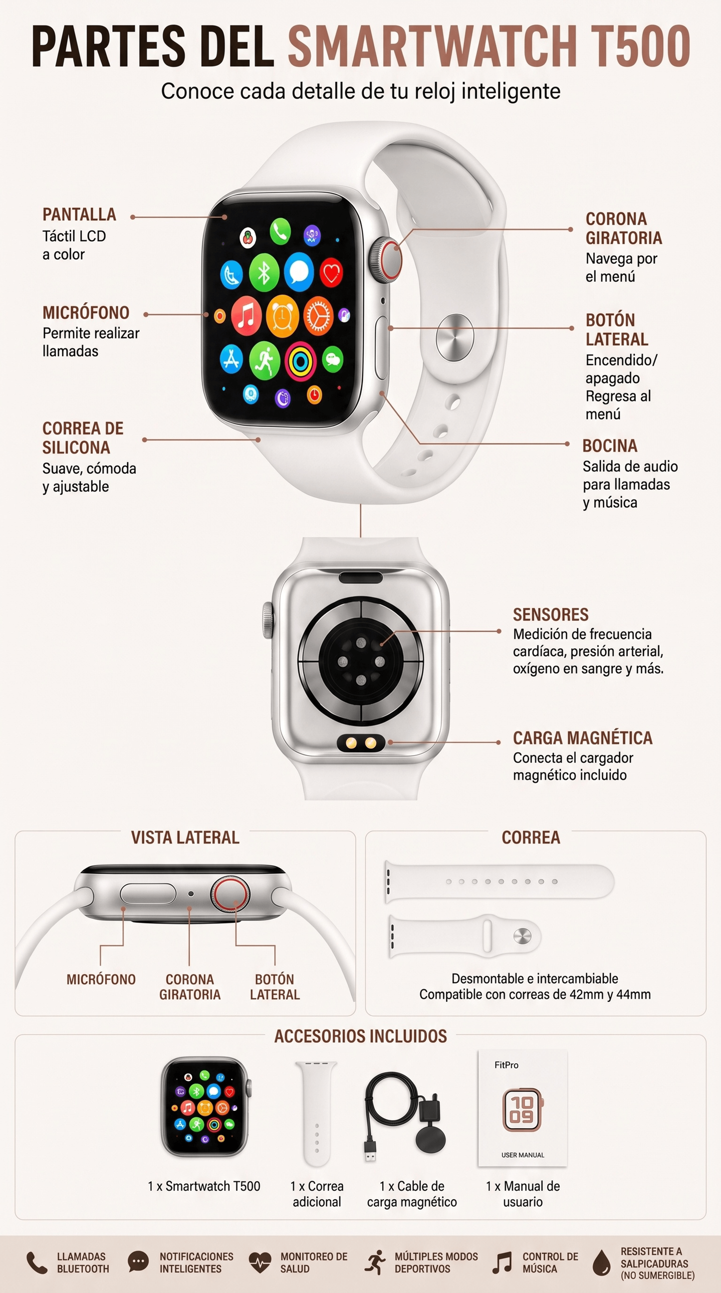 Reloj Inteligente Smartwatch T500