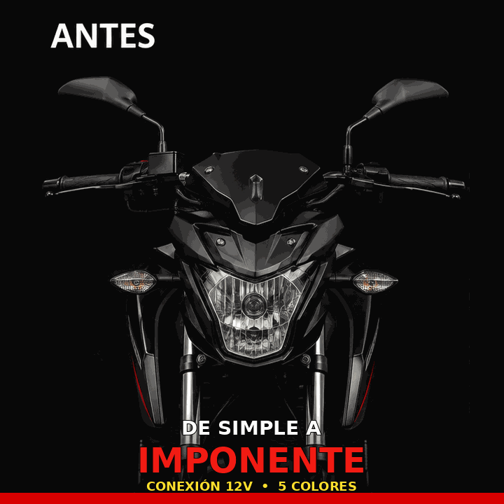 PAR DE OJOS LED COLORES PARA MOTO – Estilo Demonio / Ojo de Gato