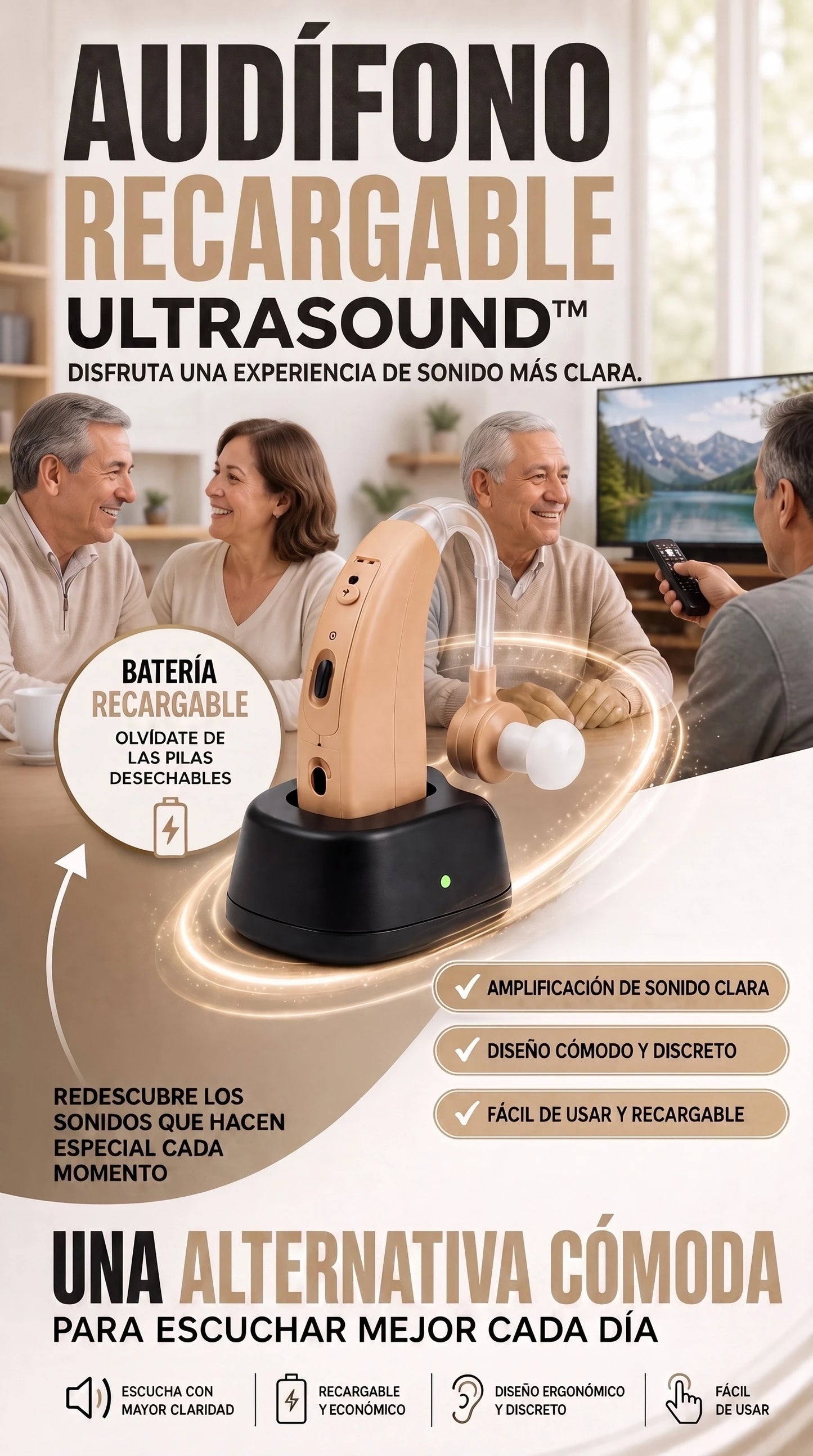 Audífono Recargable Ultra Sonido