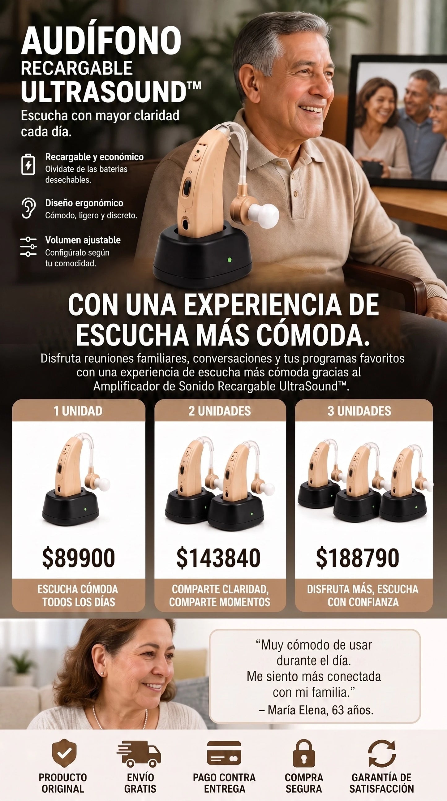 Audífono Recargable Ultra Sonido