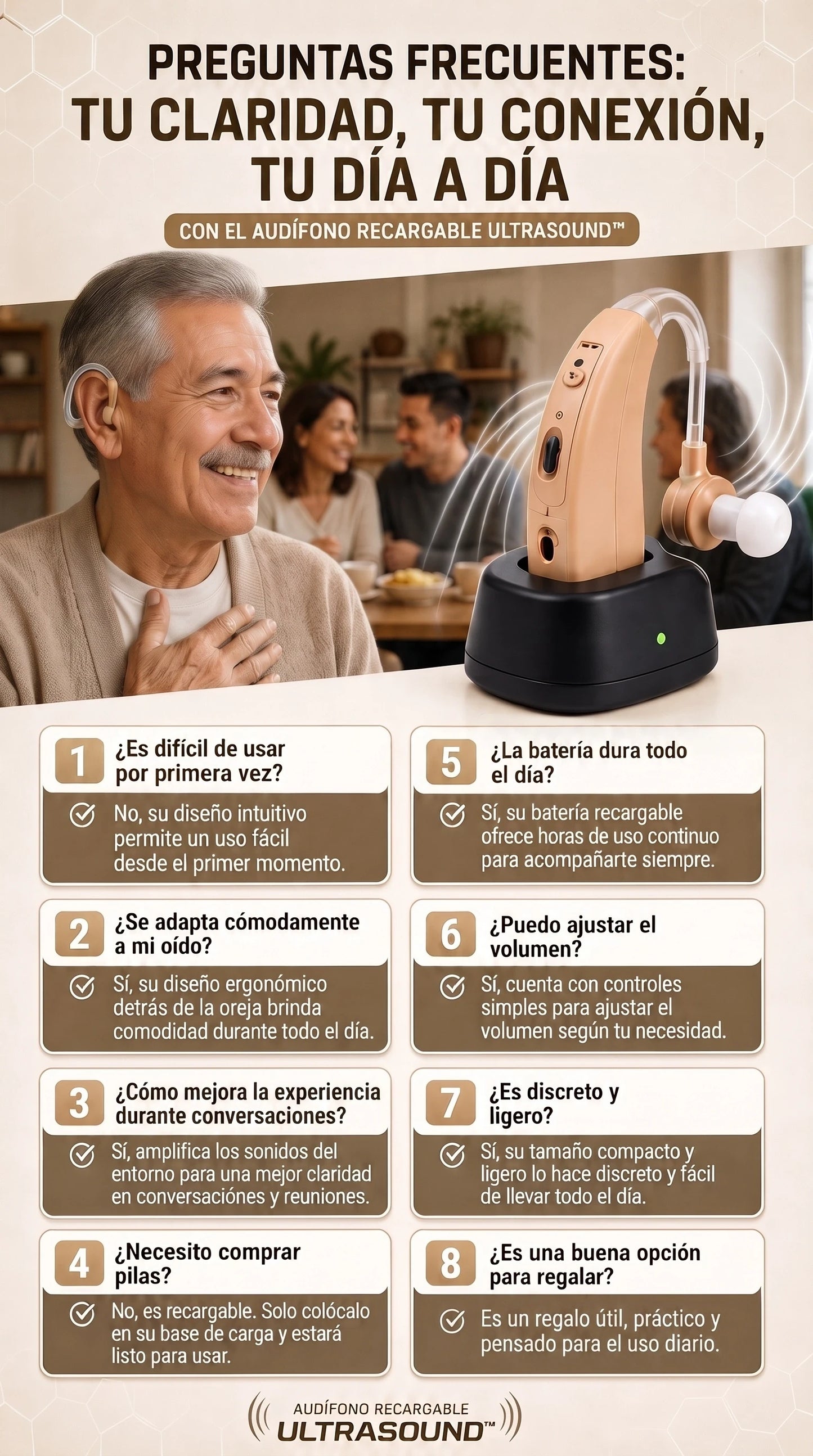 Audífono Recargable Ultra Sonido